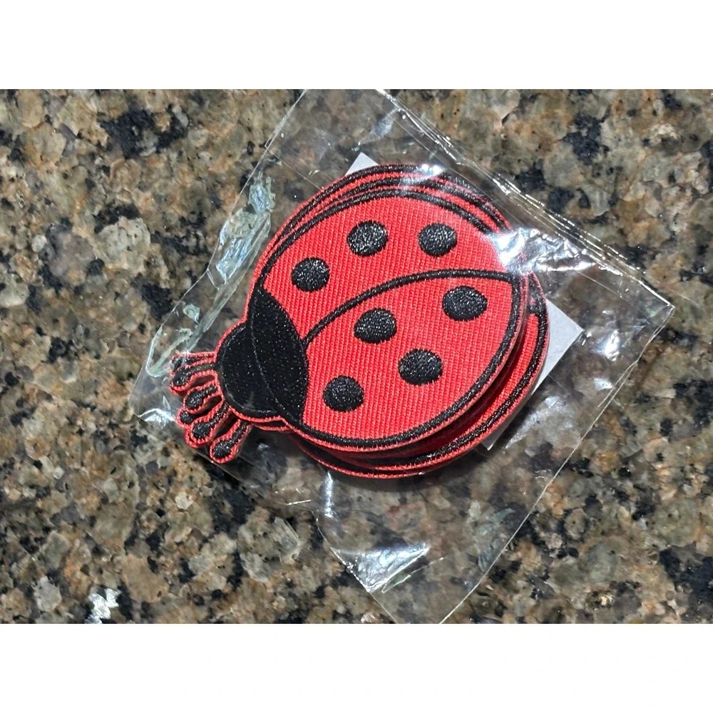 Sunshine Patch 6pc Red Ladybug Embroidered Iron On Applique Set S_Animal_021